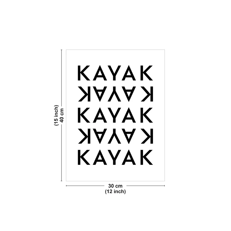 Affiche "Kayak" noir – Typographie moderne minimaliste - 99DECO
