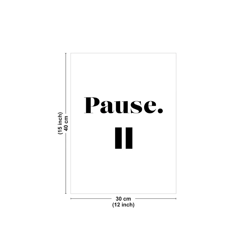Affiche "Pause" noir – Typographie minimaliste moderne - 99DECO