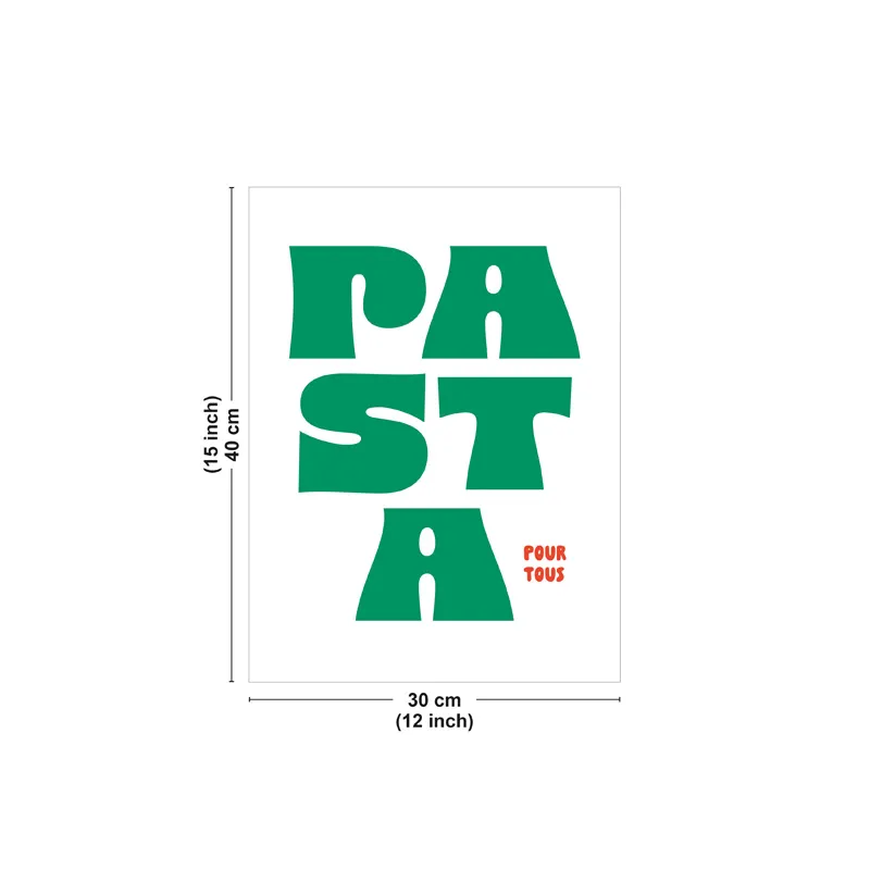 Affiche "Pasta" vert – Typographie moderne et fun - 99DECO