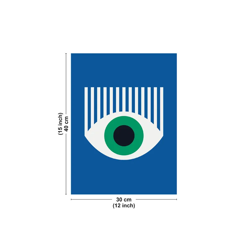 Affiche "Oeil Géométrique" – Design graphique moderne bleu – 99DECO