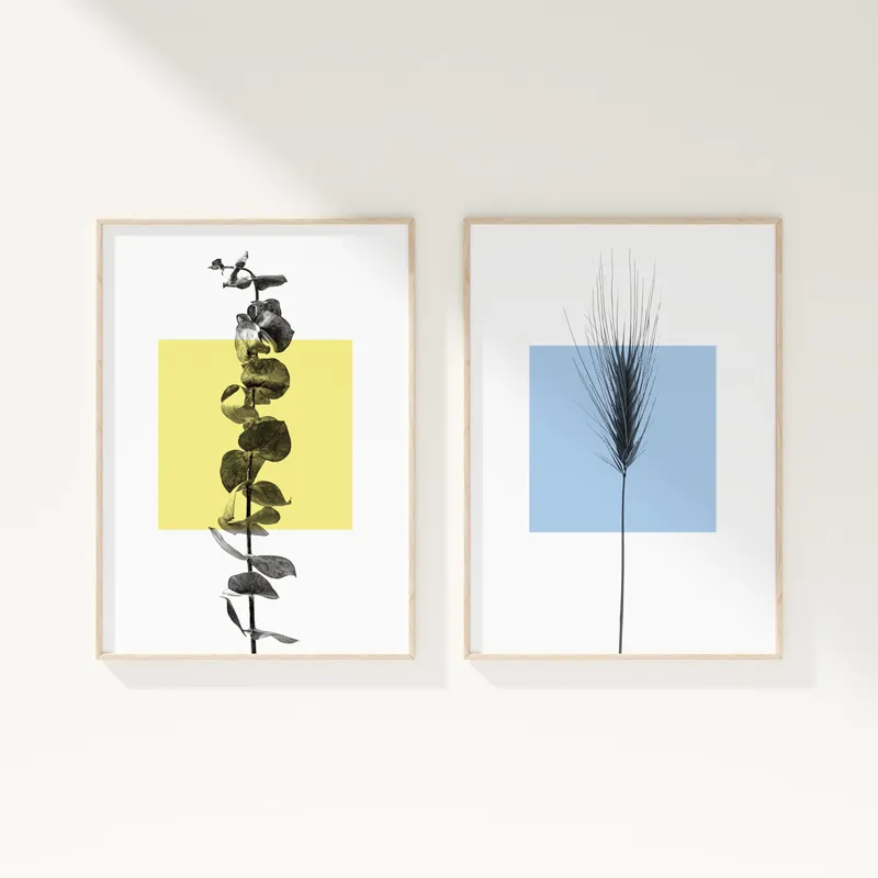 Affiche "Eucalyptus" jaune – Collection Végétal - 99DECO