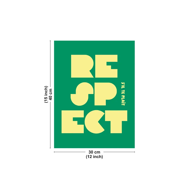Affiche "Respect" verte – Collection Typographie - 99DECO