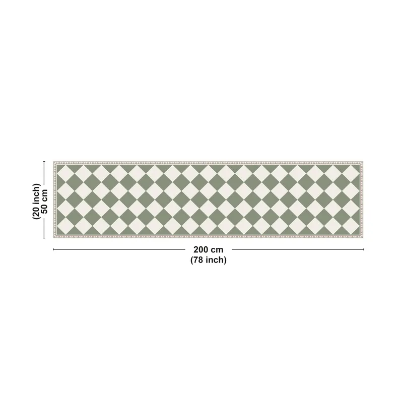 Tapis Vinyle de cuisine Rétro - Motif damier - 99DECO