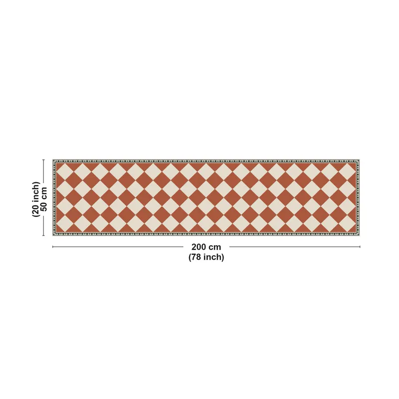 Tapis Vinyle de cuisine Rétro - Motif damier - 99DECO