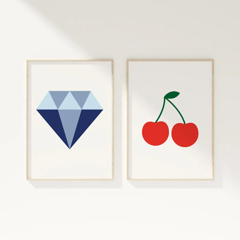 Affiche "Diamant" bleu – Collection Vintage - 99DECO