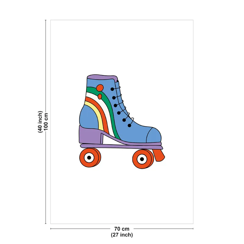Affiche "Patins Roulette" bleue – Collection Vintage - 99DECO