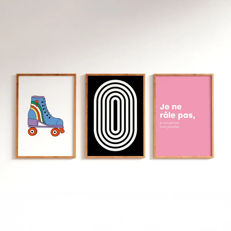 Affiche "Patins Roulette" bleue – Collection Vintage - 99DECO