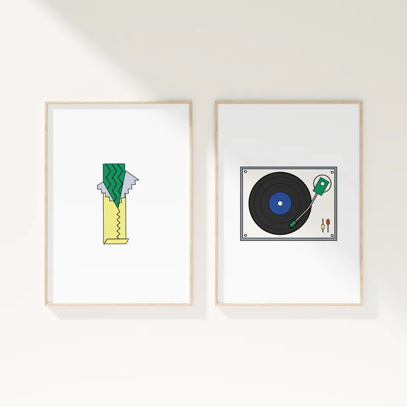 Affiche "Platine Vinyle" noire – Collection Vintage - 99DECO