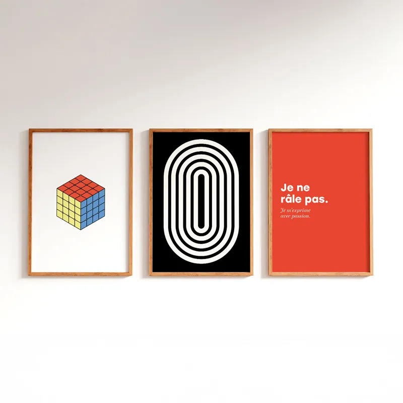 Affiche "Rubiks Cube" rouge – Collection Vintage - 99DECO