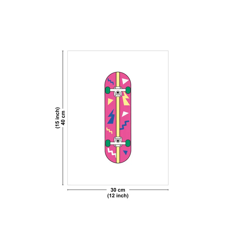 Affiche "Skateboard" rose – Collection Vintage - 99DECO