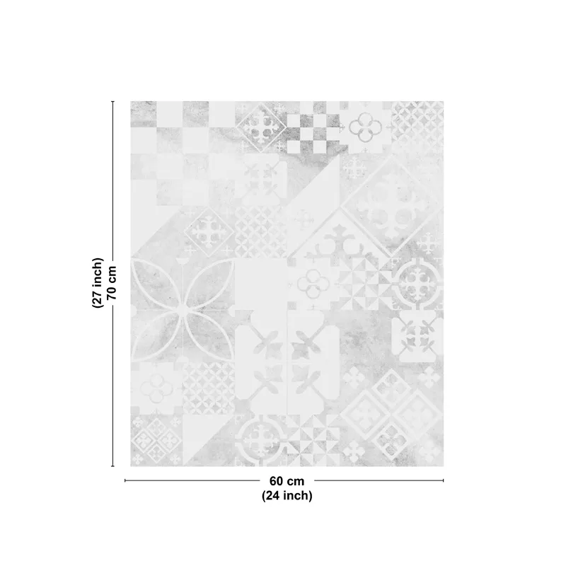 Crédence cuisine aluminium effet carreaux de ciment | 99DECO