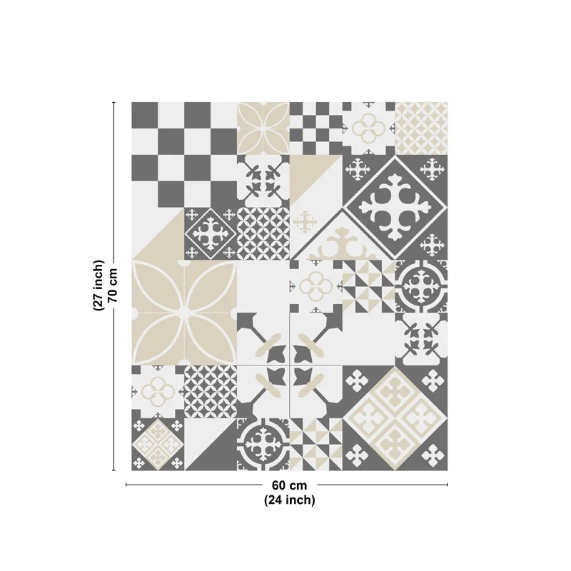 Crédence cuisine aluminium effet carreaux de ciment | 99DECO
