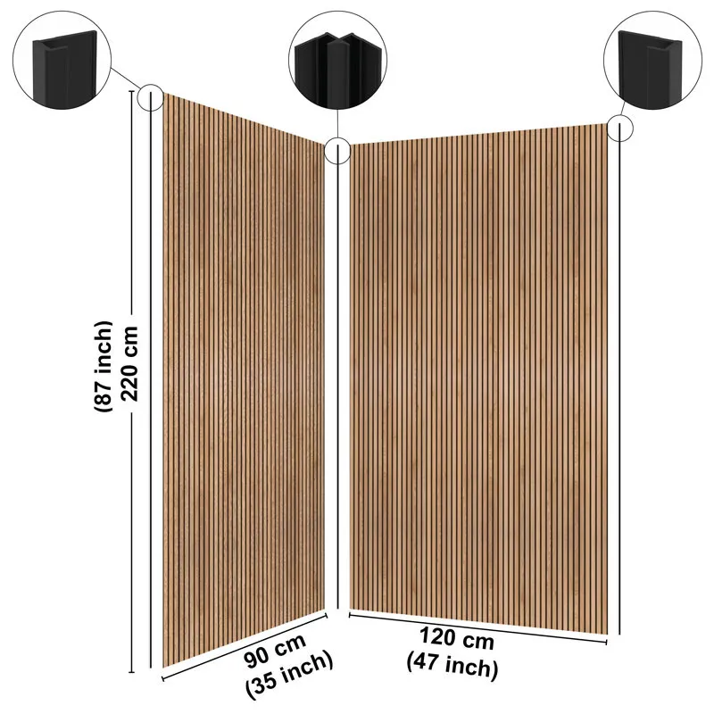 Panneau mural de douche Japandi - Effet bois rainuré naturel | 99DECO