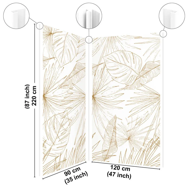 Panneau mural de douche Lamnar Kola - Design feuilles dorées | 99DECO