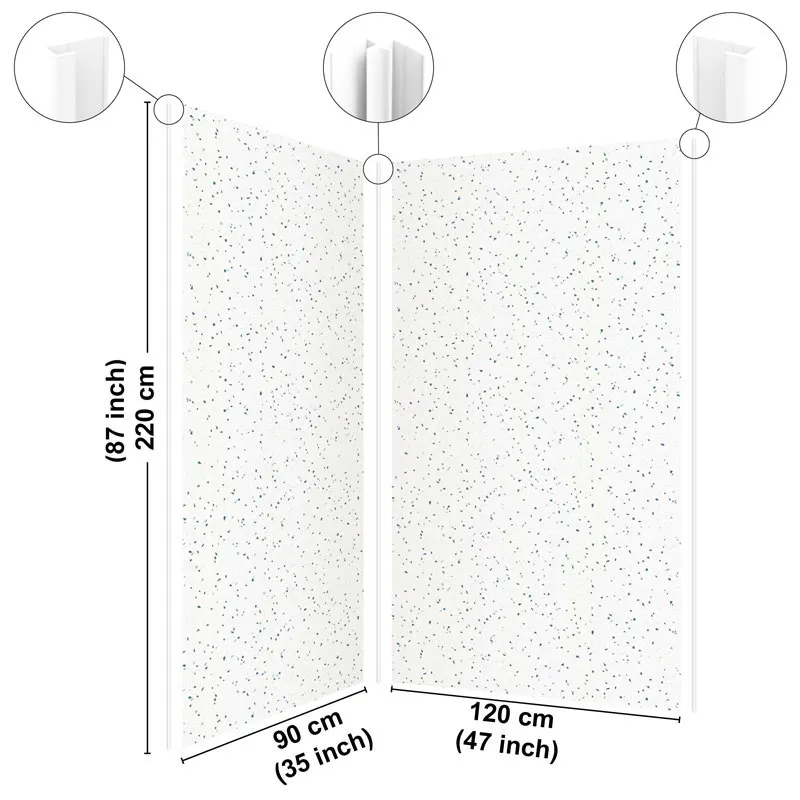 Panneau mural de douche Terrazzo Minéral - Design effet pierre | 99DECO