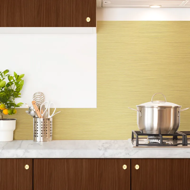 Crédence cuisine Alu Brossé  Gris, Anthracite, Or et Cuivre - 99Déco