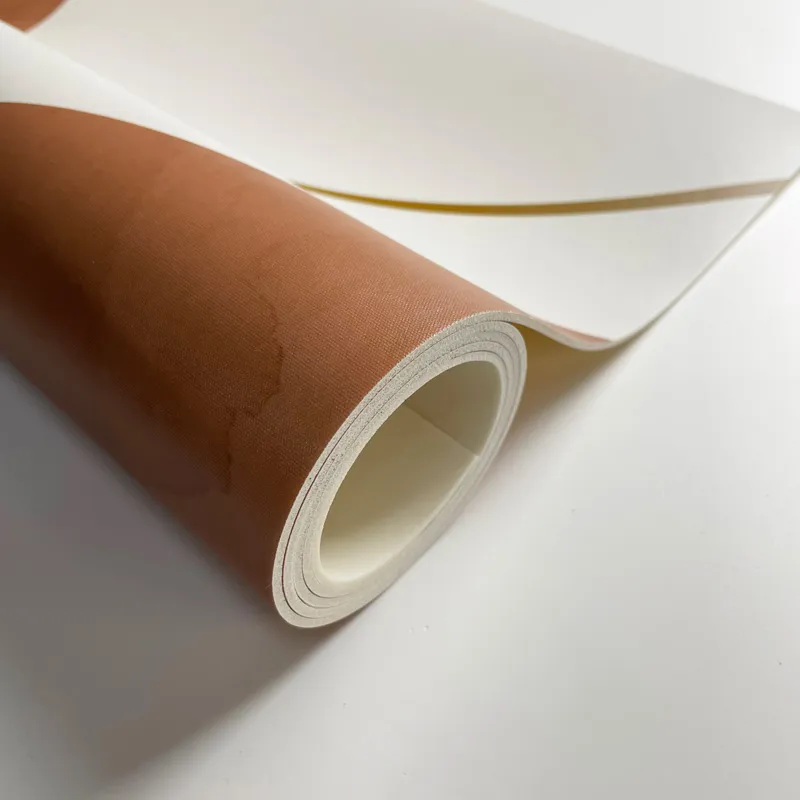 Tapis vinyle ORGANIQUE vert ocre - Motif fluide - 99 Déco