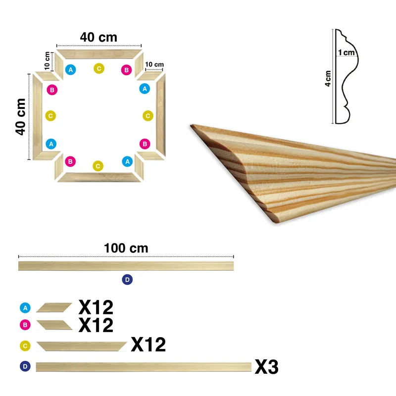 Moulure Chic Ambre A en Bois pour Décor Moderne | 99 Déco