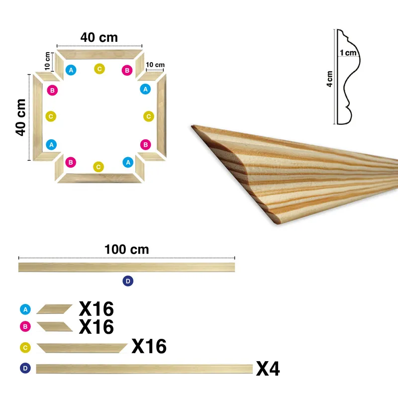 Moulure Chic Ambre B en Bois pour Décor Moderne | 99 Déco
