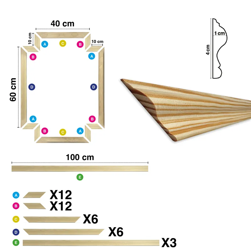 Moulure Chic Salomé A en Bois pour Décor Moderne | 99 Déco