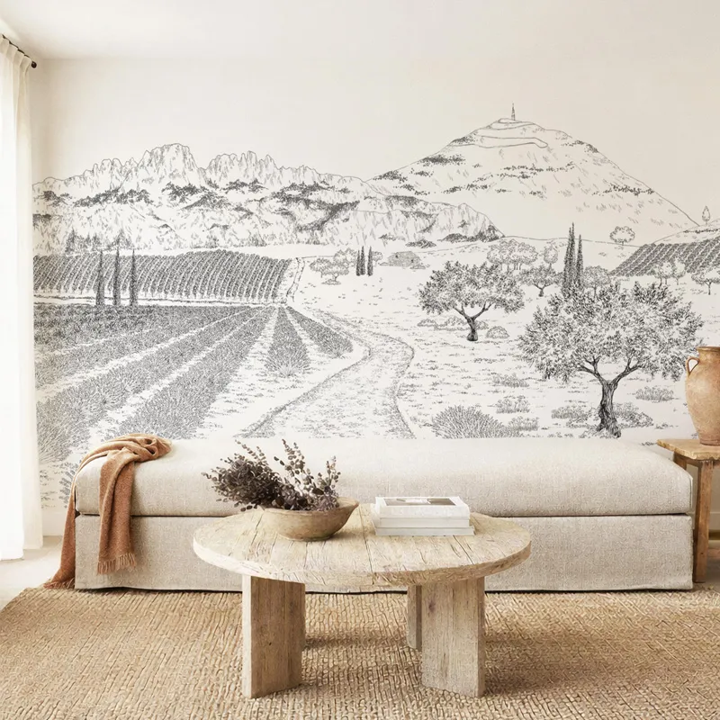 Papier peint panoramique LE MIDI noir et blanc - 99 Déco