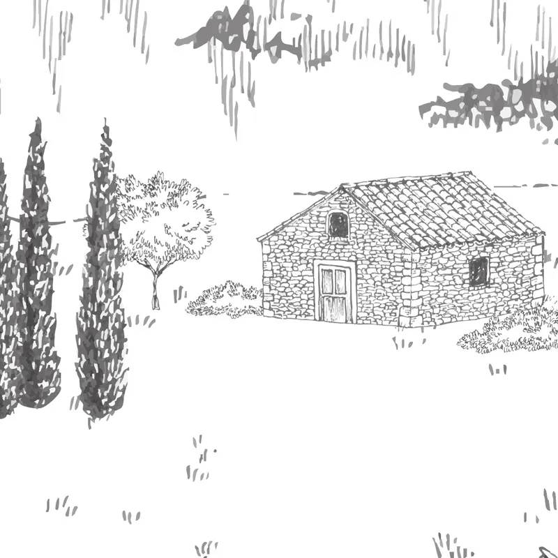 Papier peint panoramique LE MIDI noir et blanc - 99 Déco