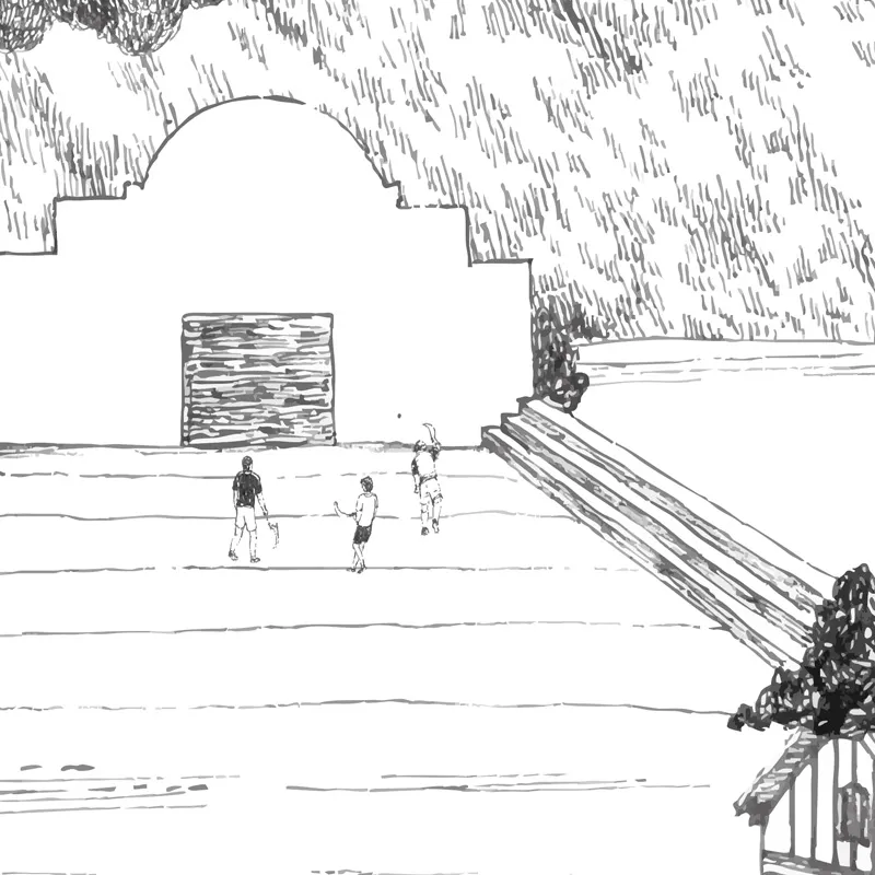 Papier peint panoramique Pays Basque - noir et blanc - 99 Déco