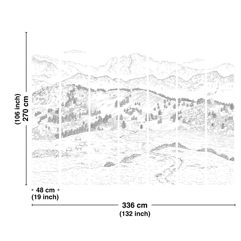 Papier peint panoramique Pyrénées - Paysage montagne - 99 Déco