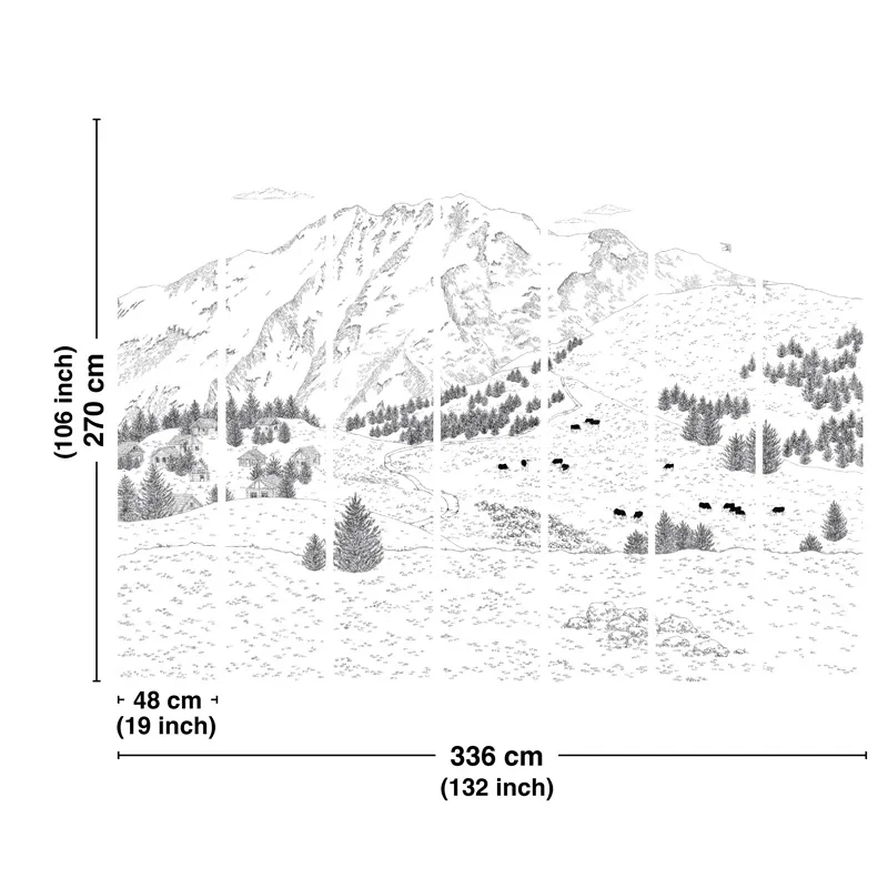 Papier peint panoramique Les Alpes - Paysage montagne - 99 Déco