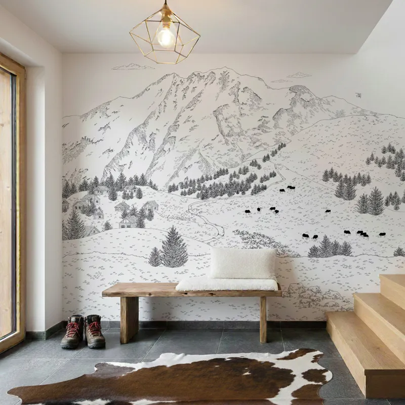 Papier peint panoramique Les Alpes - Paysage montagne - 99 Déco