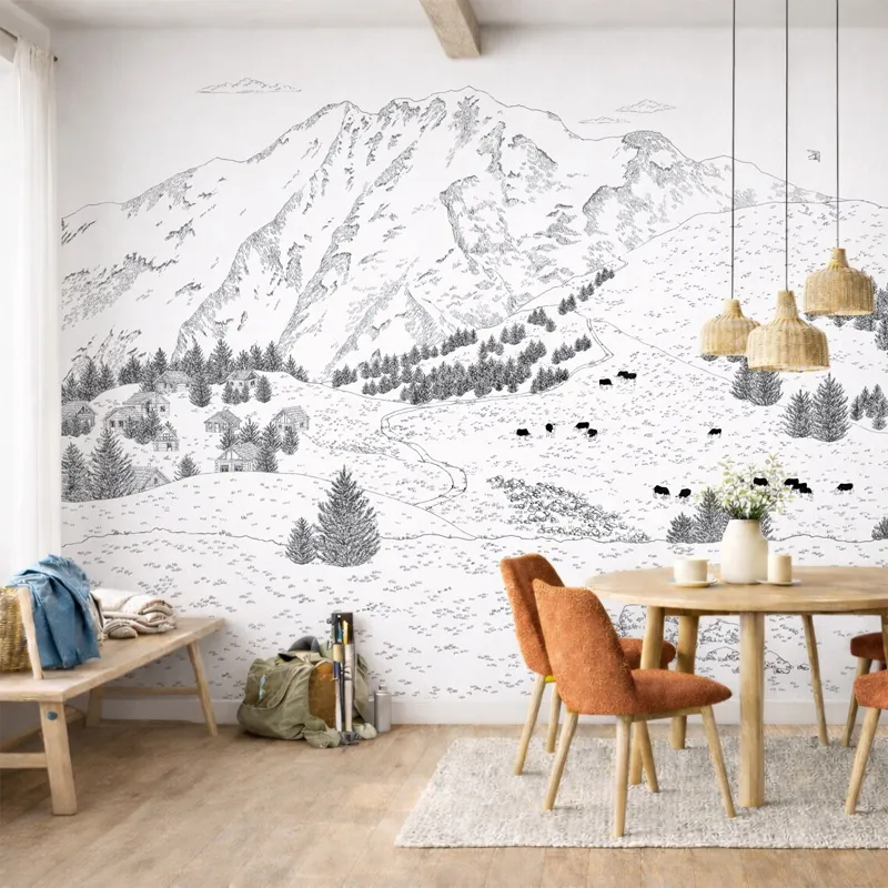 Papier peint panoramique Les Alpes - Paysage montagne - 99 Déco