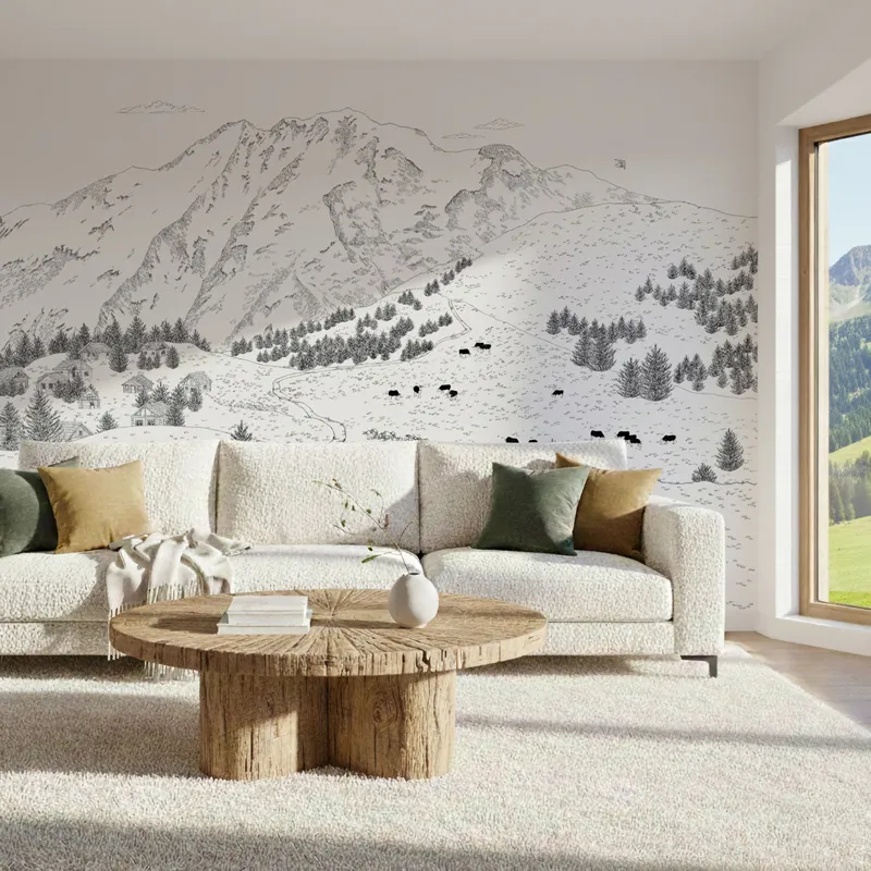 Papier peint panoramique Les Alpes - Paysage montagne - 99 Déco