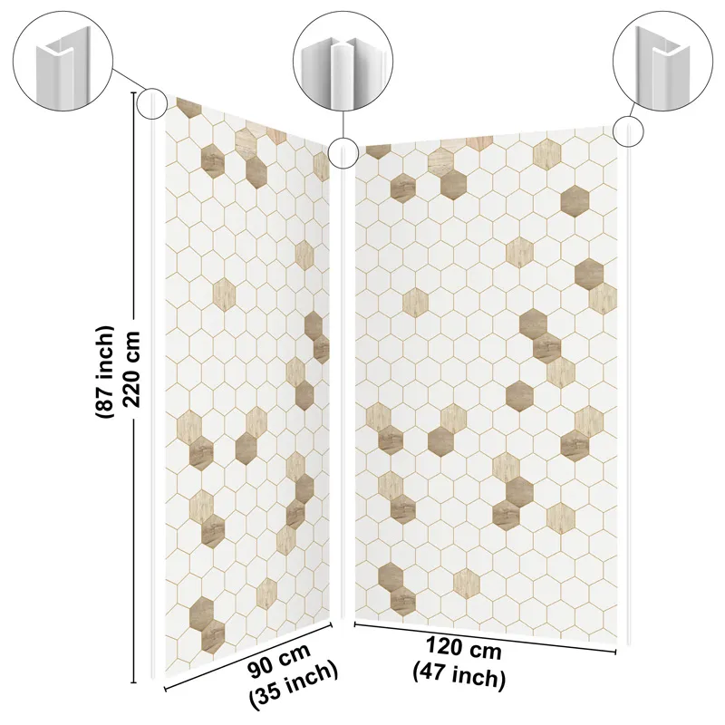 Panneau mural de douche Mix Hexa Bois – Motif hexagonal | 99DECO
