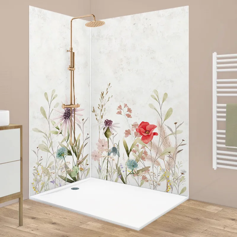 Panneau mural douche Herbier - motifs floraux | 99DECO