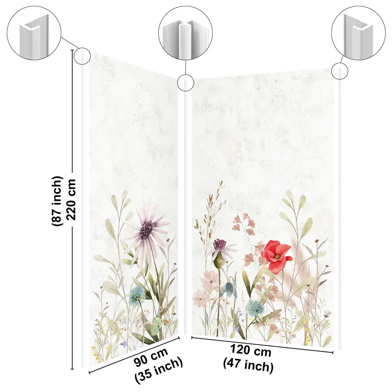 Panneau mural douche Herbier - motifs floraux | 99DECO