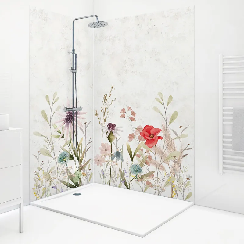 Panneau mural douche Herbier - motifs floraux | 99DECO