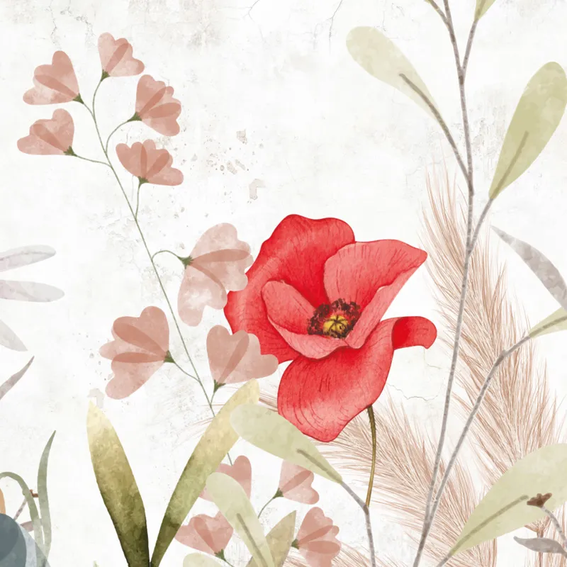 Panneau mural douche Herbier - motifs floraux | 99DECO