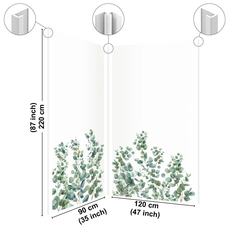 Panneau mural de douche Eucalyptus in Rain - Ambiance naturelle | 99DECO