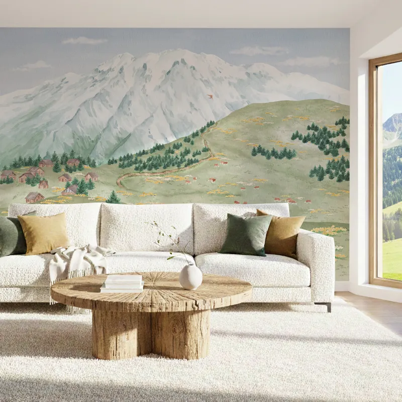 Papier peint panoramique Les Alpes - Paysage montagne - 99 Déco