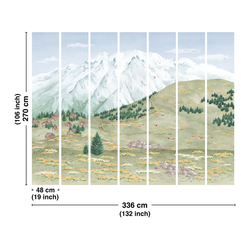 Papier peint panoramique Les Alpes - Paysage montagne - 99 Déco