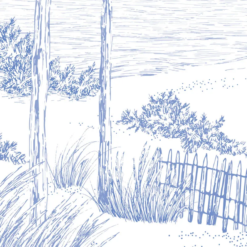 Panneau mural de douche Les Landes Bleu - Paysage | 99 Déco