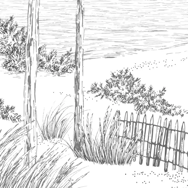 Panneau mural de douche Les Landes Noir - Paysage | 99 Déco