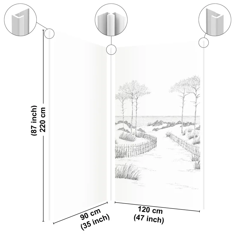 Panneau mural de douche Les Landes Noir - Paysage | 99 Déco