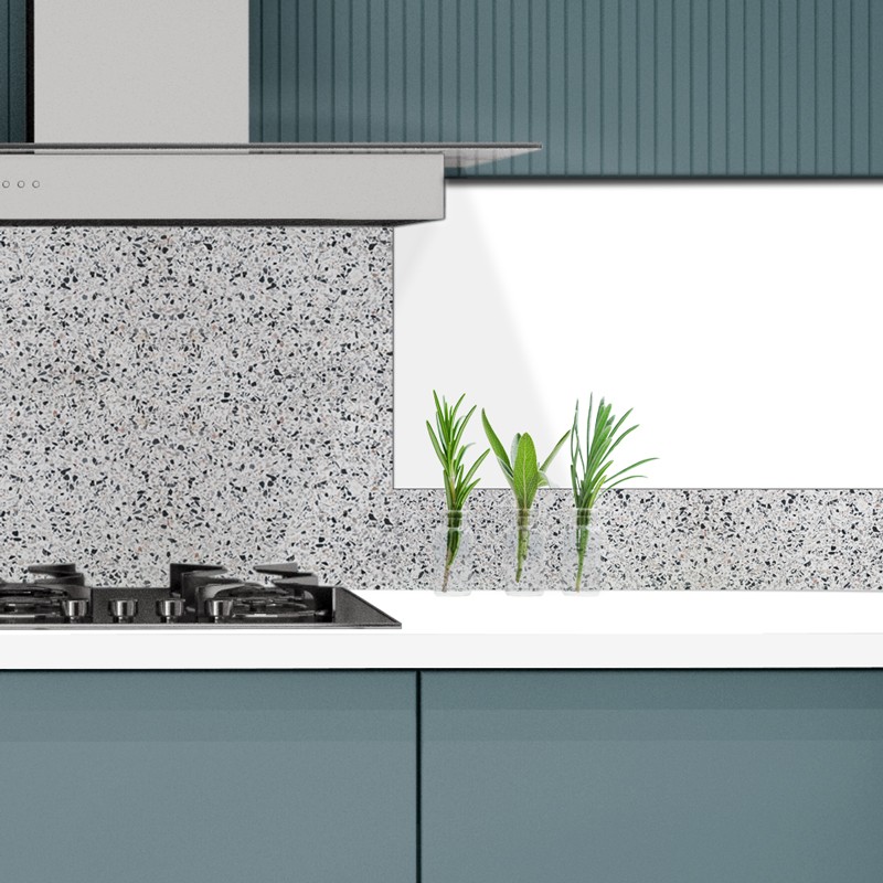 Crédence de cuisine adhésive en aluminium. Terrazzo. - 99 Déco