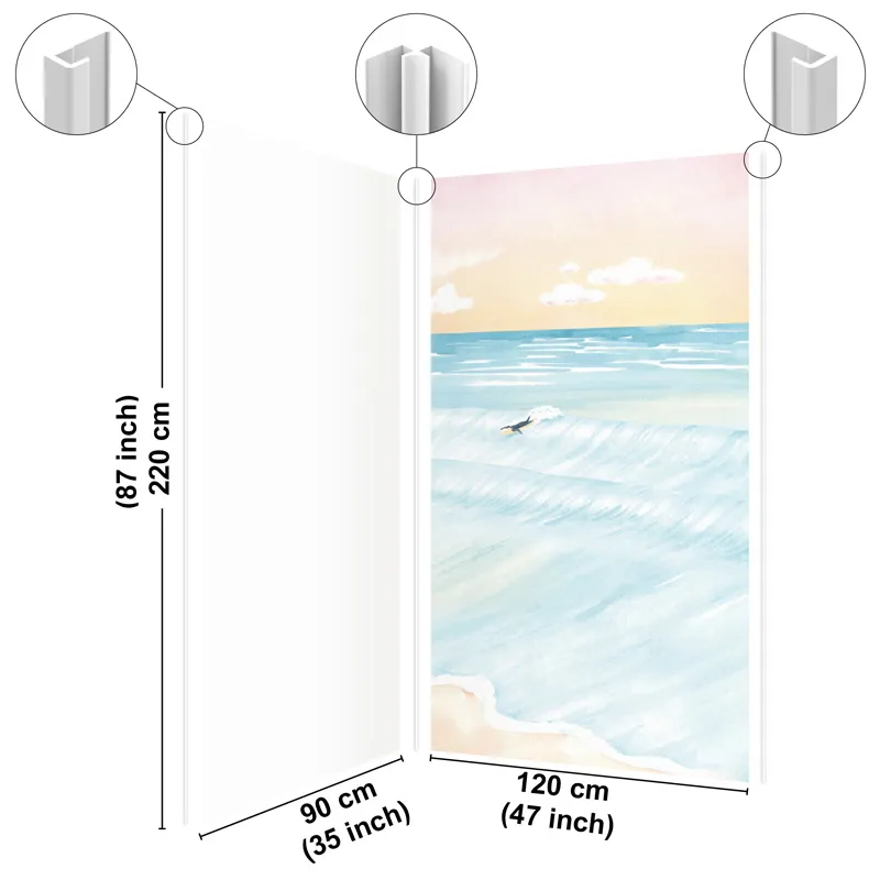 Panneau mural de douche Vagues Sunset - Paysage marin | 99 Déco