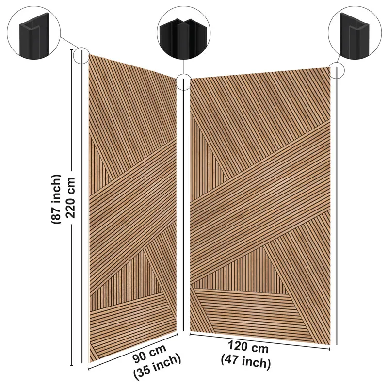 Panneau mural de douche Ikigai Noir - Design graphique bois clair | 99 Déco