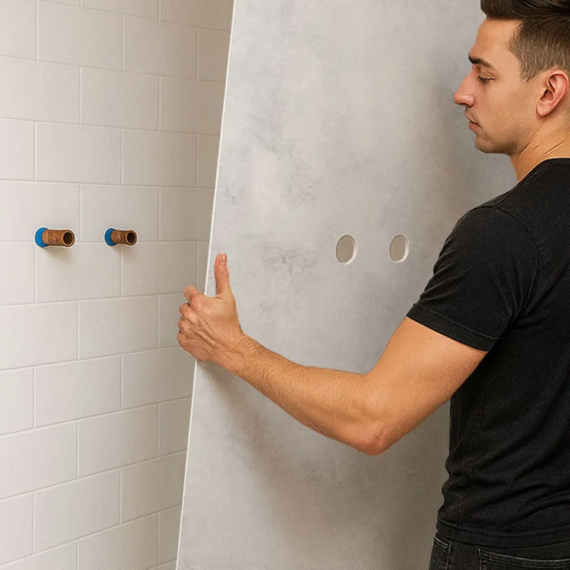 Panneau mural de douche Béton Clair - Effet béton lumineux | 99 Déco