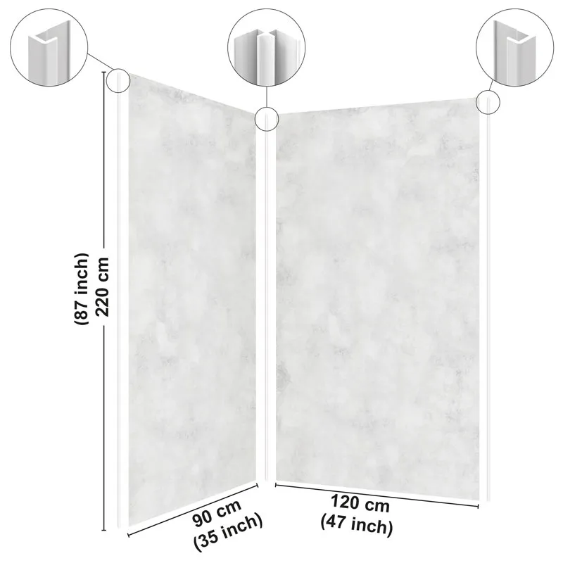 Panneau mural de douche Béton Clair - Effet béton lumineux | 99 Déco