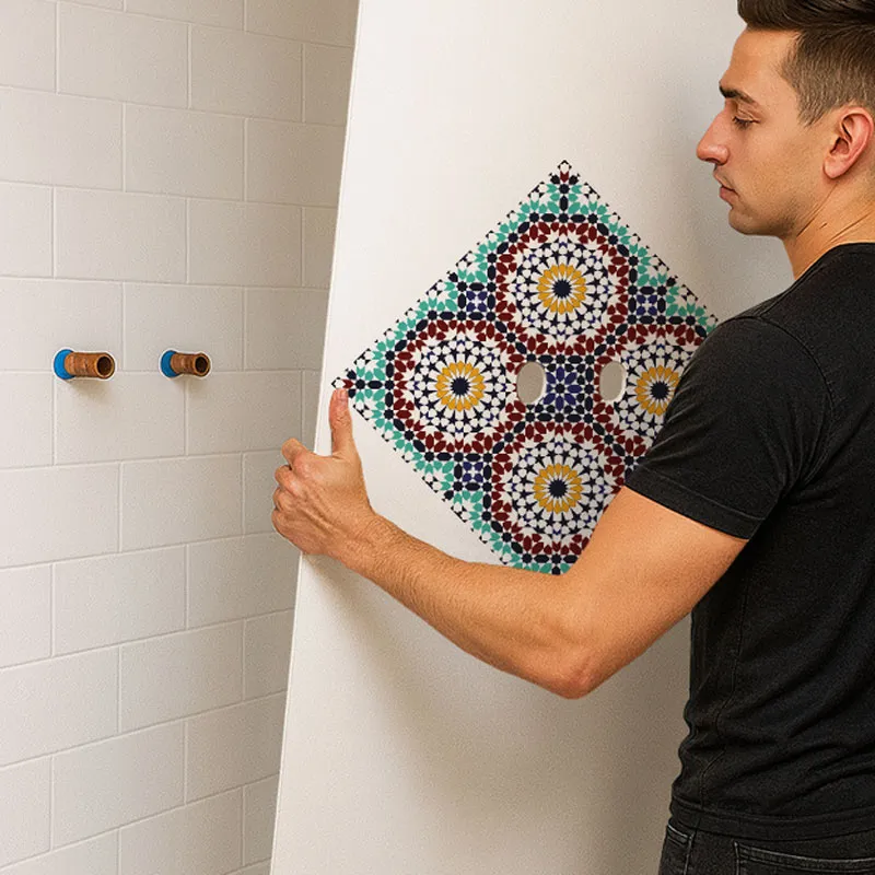 Panneau mural de douche Taljane - Effet zellige multicolore | 99 Déco