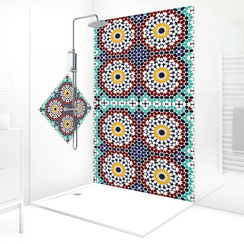 Panneau mural de douche Taljane - Effet zellige multicolore | 99 Déco